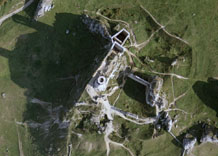 Aerial photography: Ruins of Olsztyn castle by the side of Czestochowa (Poland)