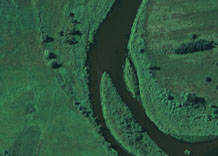 Аэрофотосъемка: Остров на реке - цветной снимок (RGB)